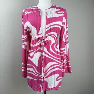 Escapada Beach Womens Abstract Swim Cover Over Size M Resort Vacation Summer